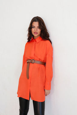 Базовая удлинённая рубашка свободного силуэта - Martichelli фото 37