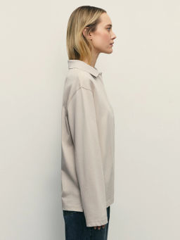 Лонгслив оверсайз с отложным воротником / Zarina  фото 4