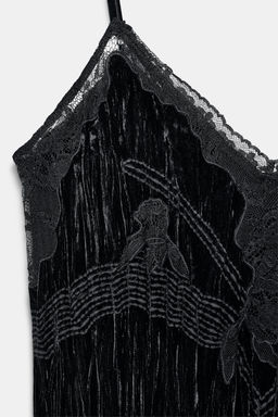 VELVET LACE TOP ZW COLLECTION - Zara фото 5