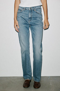 TRF STRAIGHT HIGH-WAIST JEANS - Zara фото 2