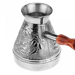 Турка медная 400мл "Ромашка", д9см, h10,9см, s0,8мм, деревянная ручка (Россия)