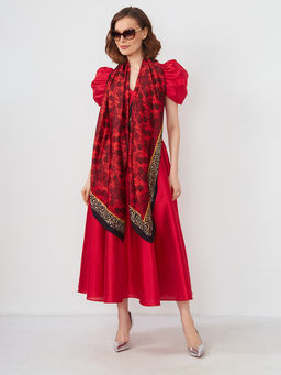 Большой, мягкий, тонкий и очень нежный двусторонний палантин с рисунком. - Tantino фото 8