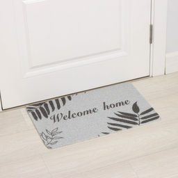 Коврик придверный Доляна Welcome home, 38×58 см, серый