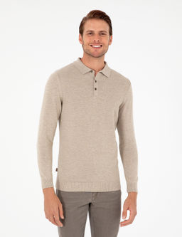 Kum Melanj Slim Fit D__meli Polo Yaka Triko Kazak