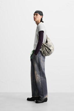 CHECK TEXTURED CROPPED FIT T-SHIRT - Zara фото 4