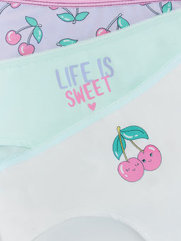 Трусы для девочек слипы мультипак (3 шт.) белые с печатью