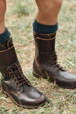 LIMITED EDITION LEATHER LACE-UP BOOTS - Zara фото 3