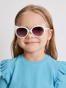 ACOOLA / Очки солнцезащитные детские Kitty молочный