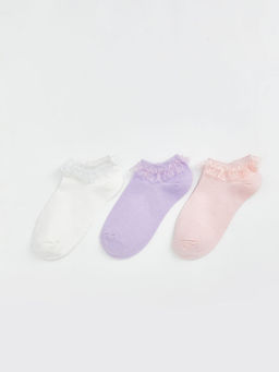 Dantel Detayl? K?z ?ocuk Patik ?orap 3l?