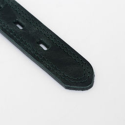 Ошейник кожанный двухслойный 3 см, ОШ 35-47 см, изумрудный - Пижон фото 6