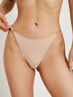 Infinity /  Трусы стринги-бразилиано жен 3шт. Fela бежевый с черным - Infinity Lingerie фото 3