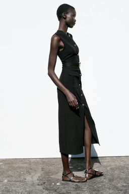 MIDI CREPE BELT DRESS - Zara фото 4