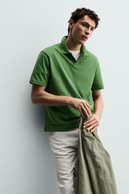 POLO REGULAR FIT LAVADO / Verde - Zara фото 5