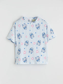 Stitch Bask?l? K?z ?ocuk ?ortlu Pijama Tak?m?