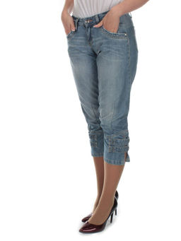 BF451-170+2-15 BLUE Бриджи женские (100% хлопок) - Fashion фото 3