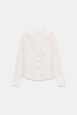 STRIPED SHIRT WITH RUFFLES - Zara фото 7