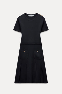 BOX PLEAT KNIT MINI DRESS - Zara фото 5