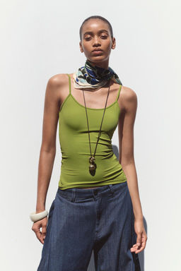 POLYAMIDE TOP WITH THIN STRAPS - Zara фото 45