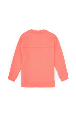 K_z _ocuk Neon Pembe Bisiklet Yaka Sweatshirt