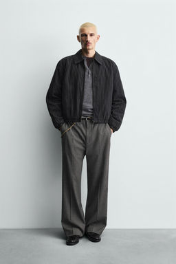 STRIPED CROPPED FIT JACKET