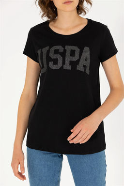 U. S. Polo Assn Женская черная базовая футболка с круглым вырезом - U.s. polo assn фото 13