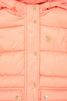 Пальто лососевого цвета для девочки - U.s. polo assn фото 3