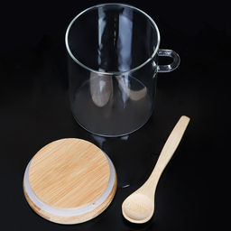 Банка с ложкой бамбуковая крышка 500 мл / LCKW2904 /уп 120/ - ГалеонТрейд фото 9