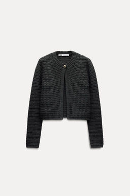 SINGLE-BUTTON KNIT CARDIGAN - Zara фото 3