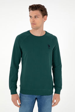 Мужской темно-зеленый базовый свитшот - U.s. polo assn фото 3