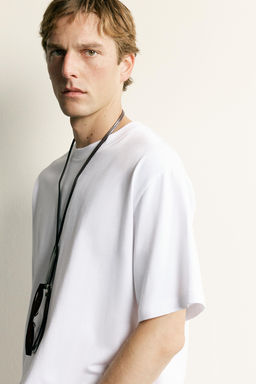 CAMISETA RELAXED FIT BORDADO / Blanco - Zara фото 5