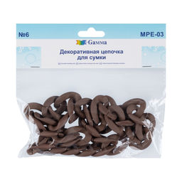 Gamma MPE-03 Цепочка для сумки, пластик 60 см 1 шт. №06 коричневый