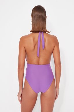 Mor Derin Dekolteli Buzgulu Normal Paca Mayo TBESS22MA0100