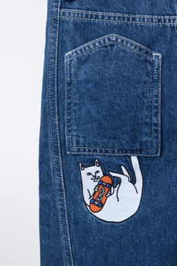 BERMUDA DENIM SKATER BORDADO RIPNDIP  X ZARA KIDS / Azul  фото 3