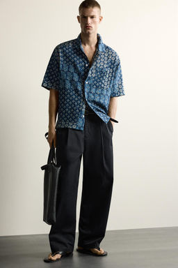 CAMISA RELAXED FIT ESTAMPADO PATCHWORK / Azul tinta - Zara фото 7
