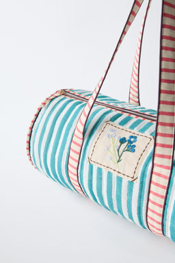 BOLSO BOWLING RAYAS BORDADOS / Verde - Zara фото 3
