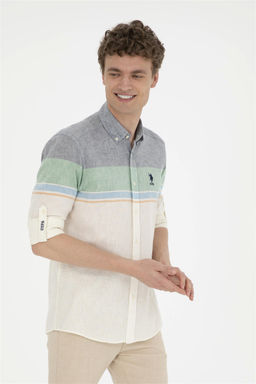U. S. Polo Assn / Мужская зеленая рубашка с длинным рукавом - U.s. polo assn фото 3