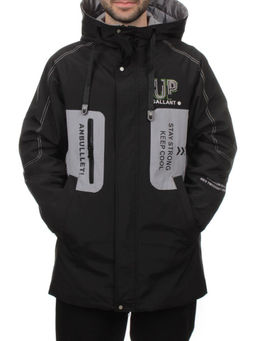 2171 BLACK GRAY Куртка мужская зимняя облегченная (130 гр. холлофайбер)