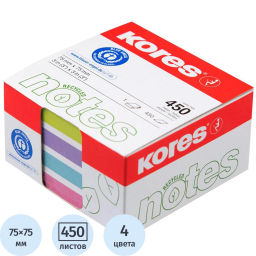 Стикеры Kores CUBO пастельный бум.для зам. 75х75 450л в карт кор 4цв 47463  фото 2