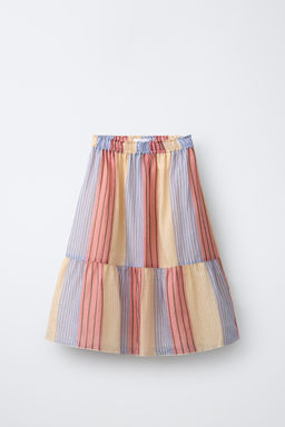 FALDA MIDI RAYAS 100% RAMIO / Multicolor - Zara фото 2