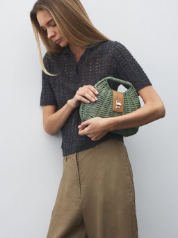 Сумка летняя с ручками TENDANCE Артикул 4670354, серо-зеленый  фото 5