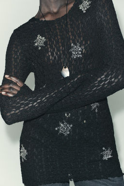 BEADED LACE TOP - Zara фото 3