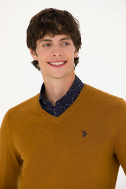 U. S. Polo Assn Мужской базовый свитер кокосового цвета - U.s. polo assn фото 2