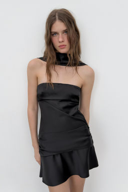 VESTIDO SATINADO FOULARD / Negro - Zara фото 2