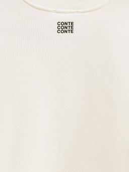 CONTE Футболка из футера со спущенной линией плеч и акцентными швами LD 2587 off-white