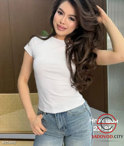 Футболка женская однотонная