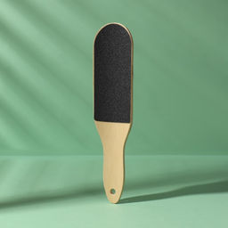 Тёрка для ног BAMBOO, наждачная, двусторонняя, изогнутая, 25 см, бамбуковая