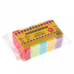 Губка для посуды Коломбина 9,3х6,4х3см, поролон, абразивная фибра, супер-пена, набор 5шт (Россия)