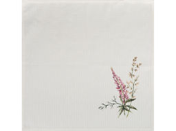 21С262-ШР/п.р./уп. Комплект столовый 99*99 + 4 салф. 47*47 "Цветочное лето" цв. 1 рис. 9 белый