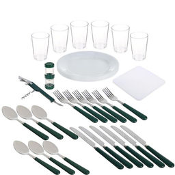 Термосумка «Арктика» с набором посуды для пикника на 6 человек, объём 22 л, зелёная