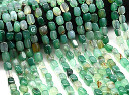 Бусины из агата тонированного прямоугольник 8*11мм цв.зеленый, 36см, 31 бусина Радуга камня